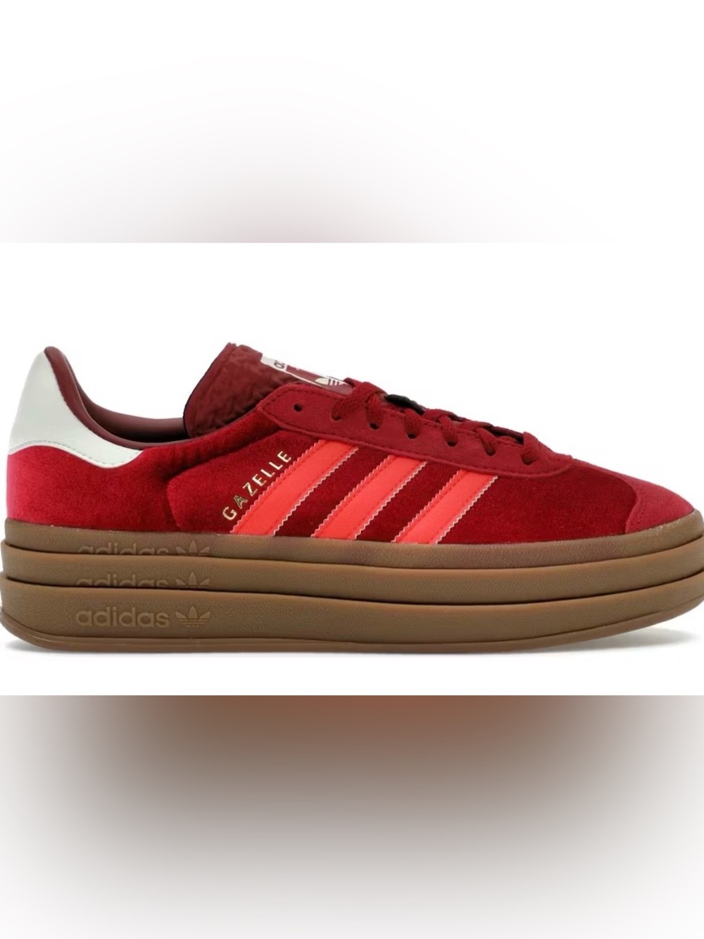 Adidas Gazelle Bold - Red velvet like Suede Platform Sneaker
